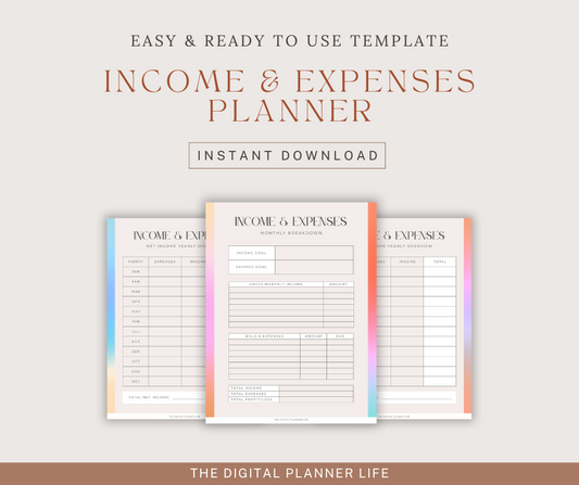 Income And Expense Tracker | Income Tracker | Expense Tracker | Income | Expense | Ledger Book | Expense Tracker Printable | Vision Board